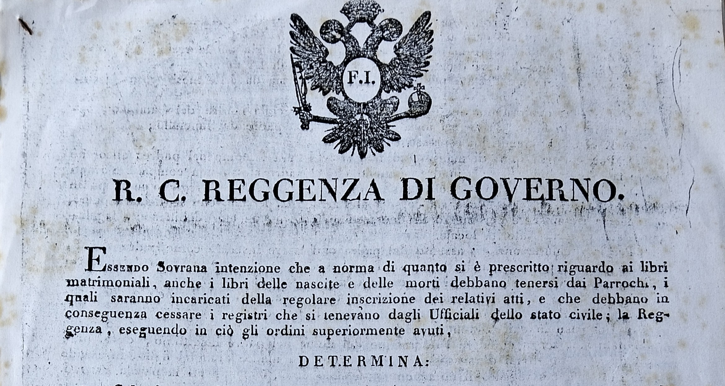 Regno Lombardo-Veneto: i parroci elevati a pubblici ufficiali dello stato civile