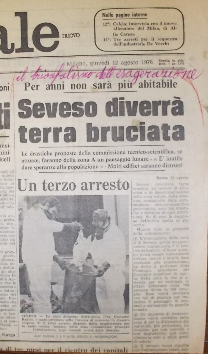 10 luglio 1976, quando una nube tossica fuoriuscì dalla fabbrica Icmesa